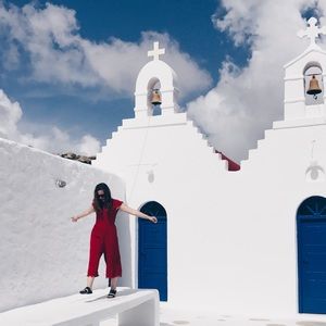 Zara Red Pom Pom Jumpsuit